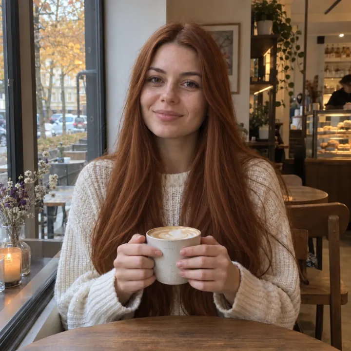 Тёплый медный оттенок на том же портрете